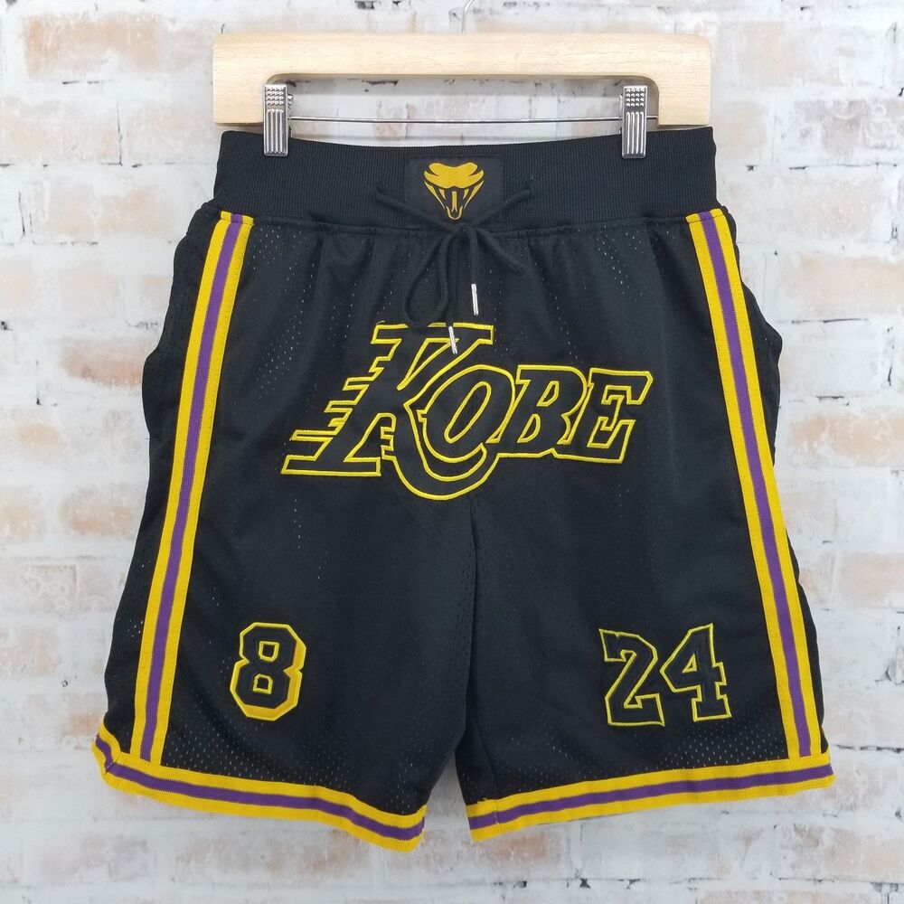 Just Don 8 Kobe Bryant 24 Lakers Basketball Shorts Men's Medium USA Made